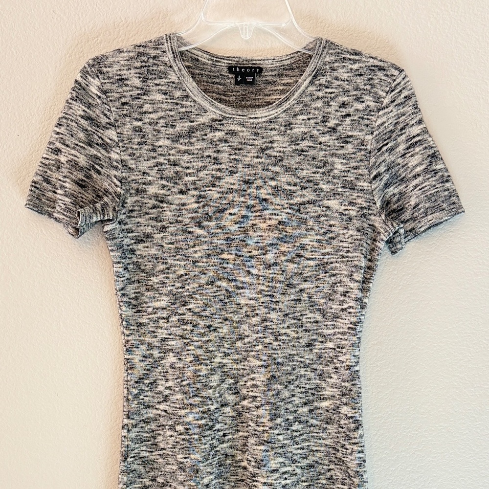 THEORY Wool Short Sleeve Sweater Dress-Size Small